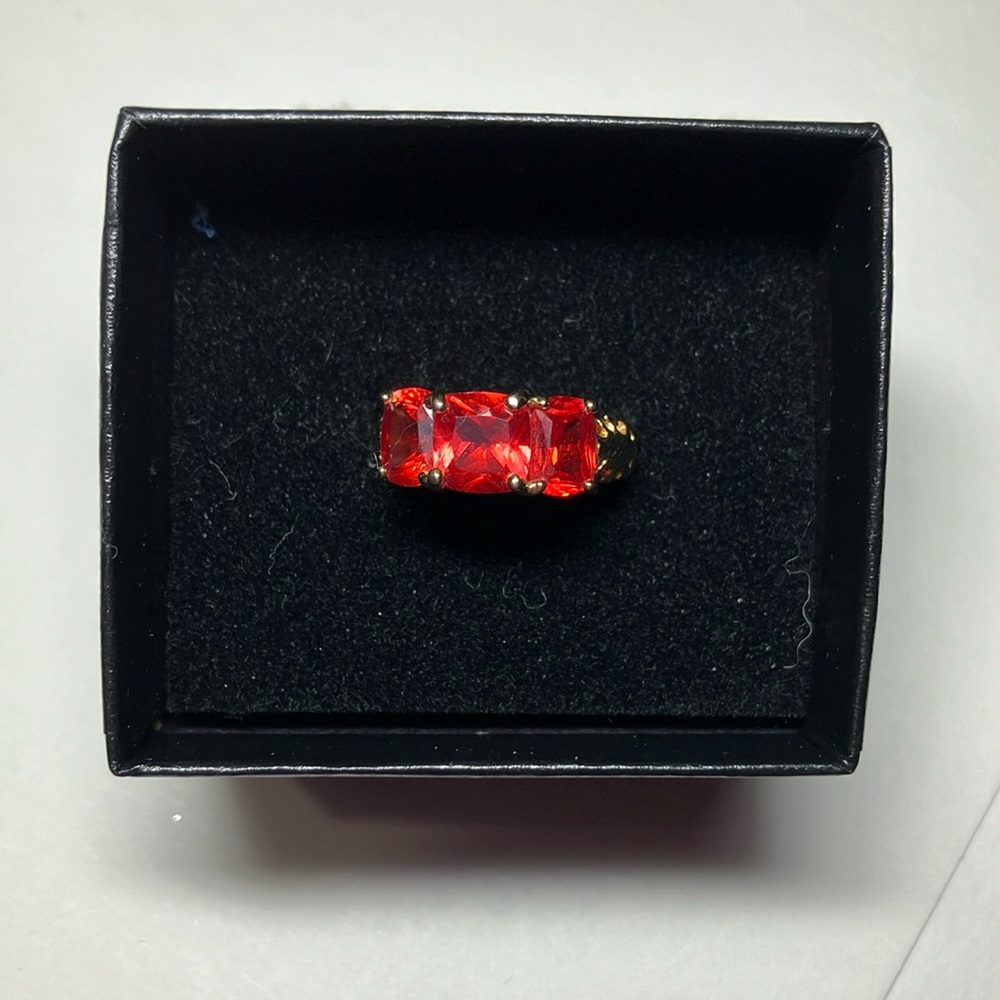 Technibond Orginial Created Padparadscha Gold Ring
